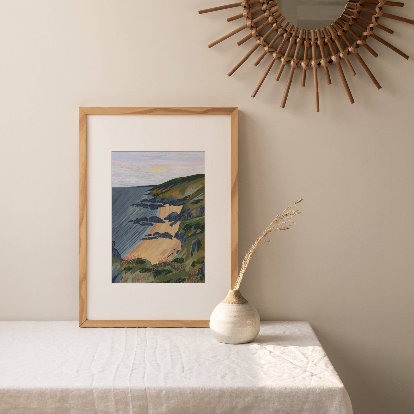 Joy Jen Studio - Whitsand Bay, Cornwall - A4 Art Print