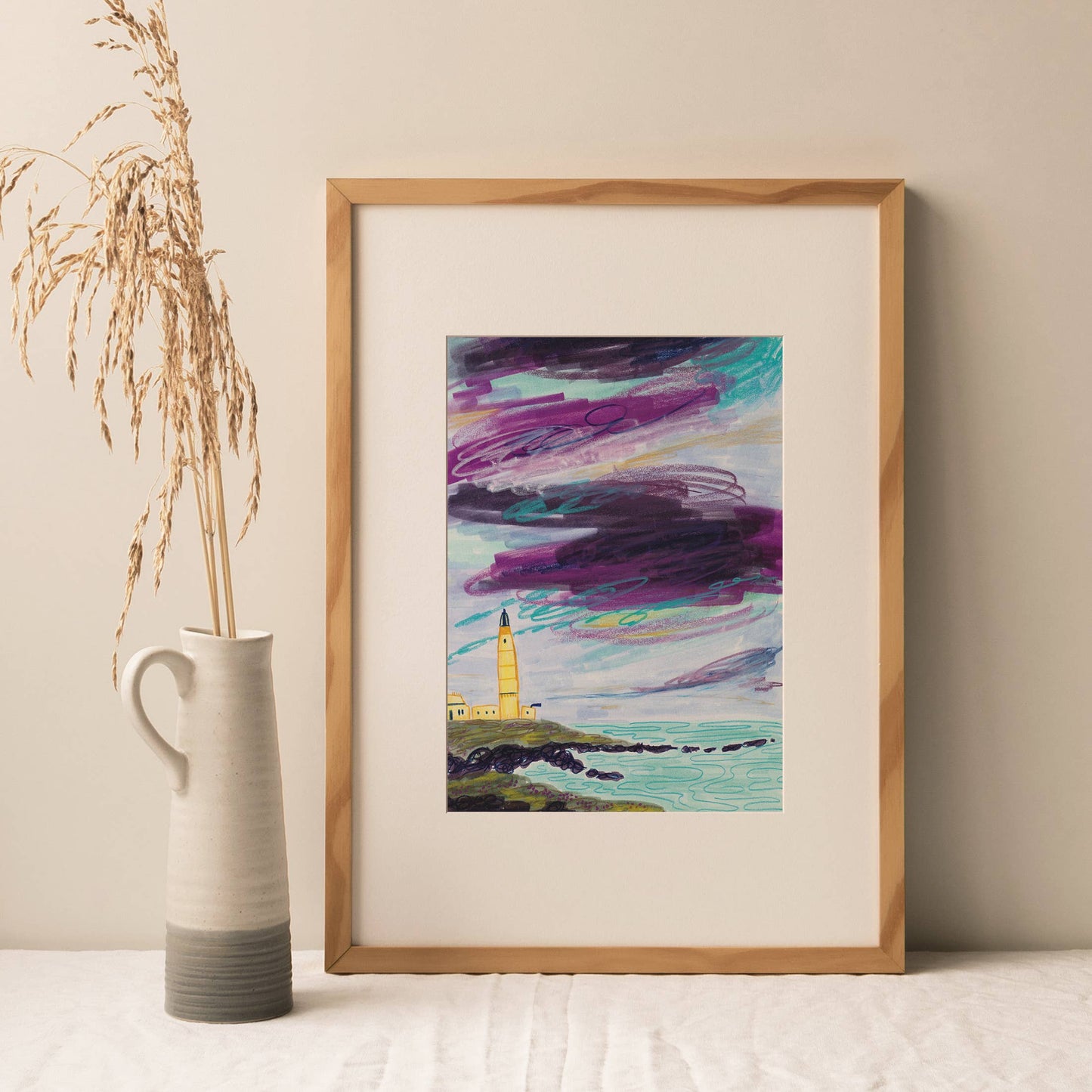 Joy Jen Studio - Corsewall Lighthouse, Dumfries and Galloway - A4 Art Print
