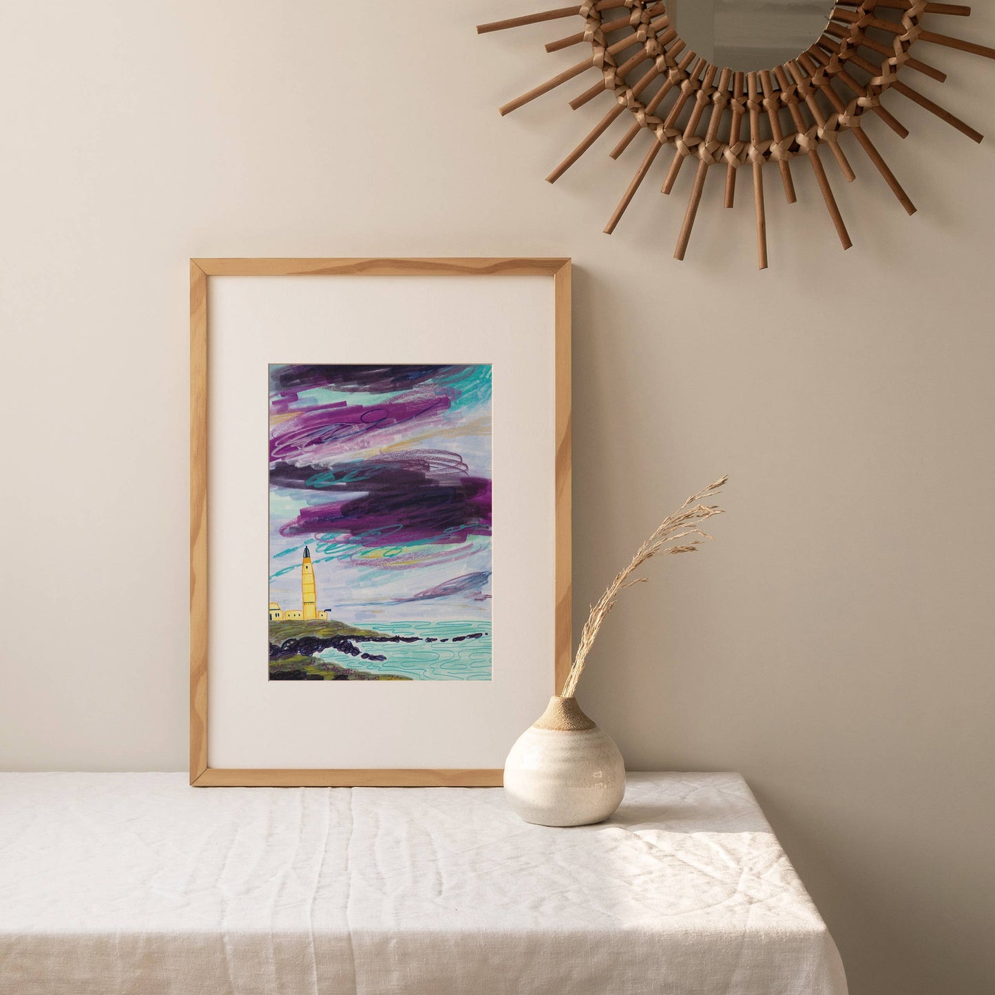 Joy Jen Studio - Corsewall Lighthouse, Dumfries and Galloway - A4 Art Print