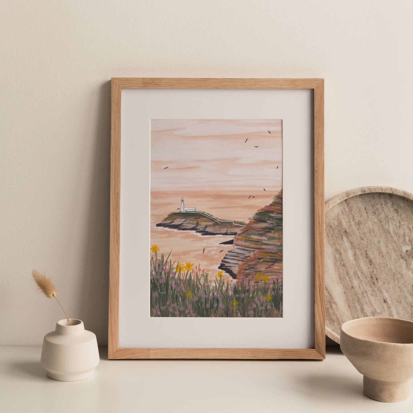 Joy Jen Studio - Ynys Lawd (South Stack) Cliffs, Anglesey - A4 Art Print
