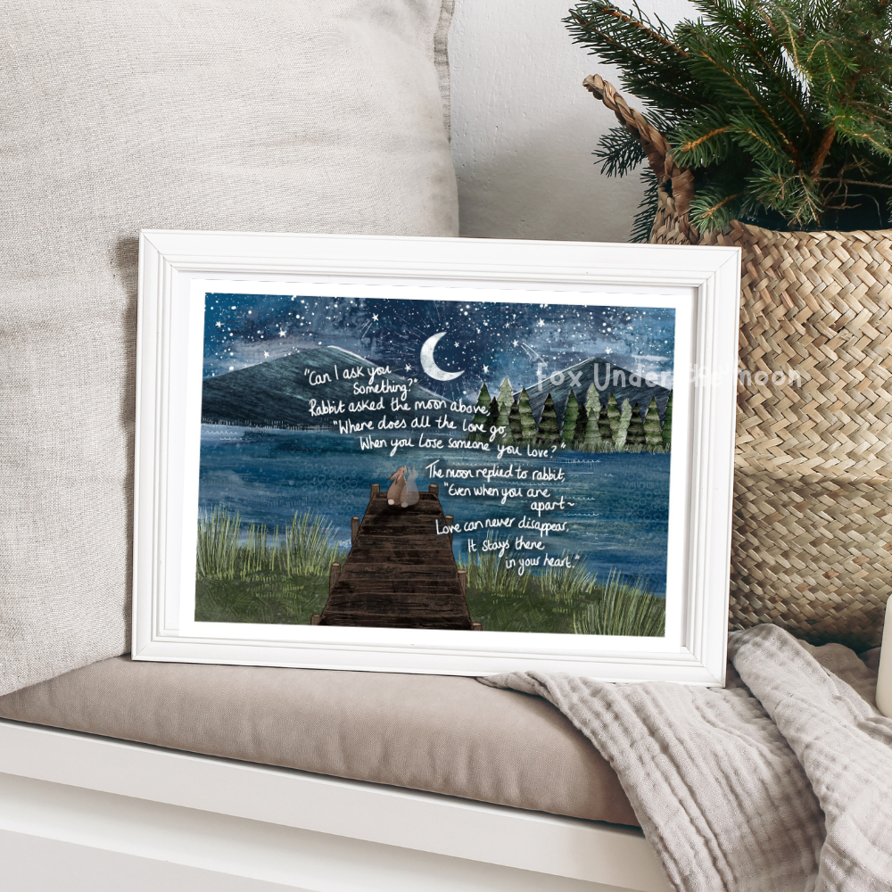 Fox Under The Moon - A4 Art Print ~ Apart