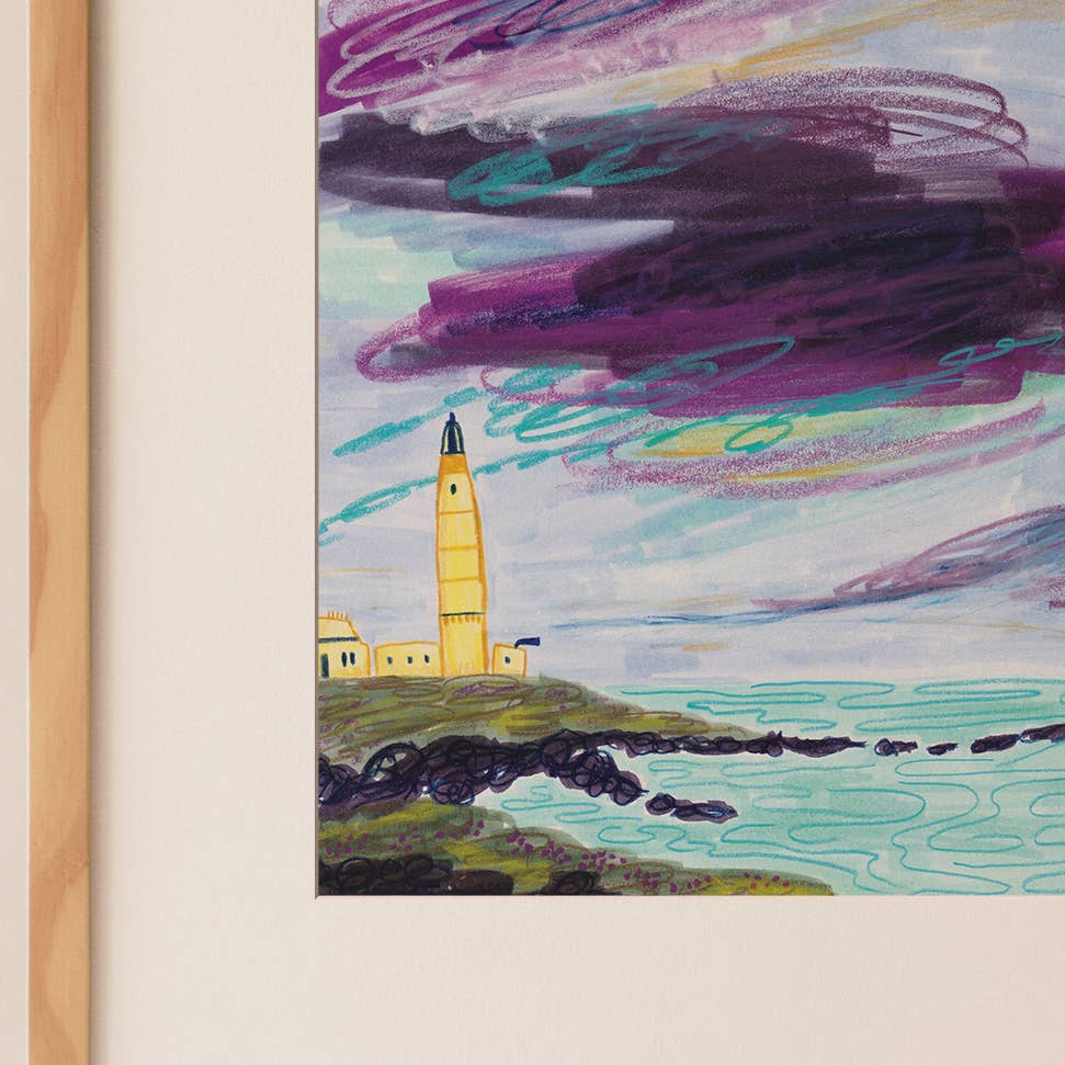 Joy Jen Studio - Corsewall Lighthouse, Dumfries and Galloway - A4 Art Print