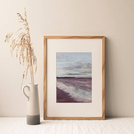 Joy Jen Studio - Whitby Beach, Yorkshire - A4 Art Print