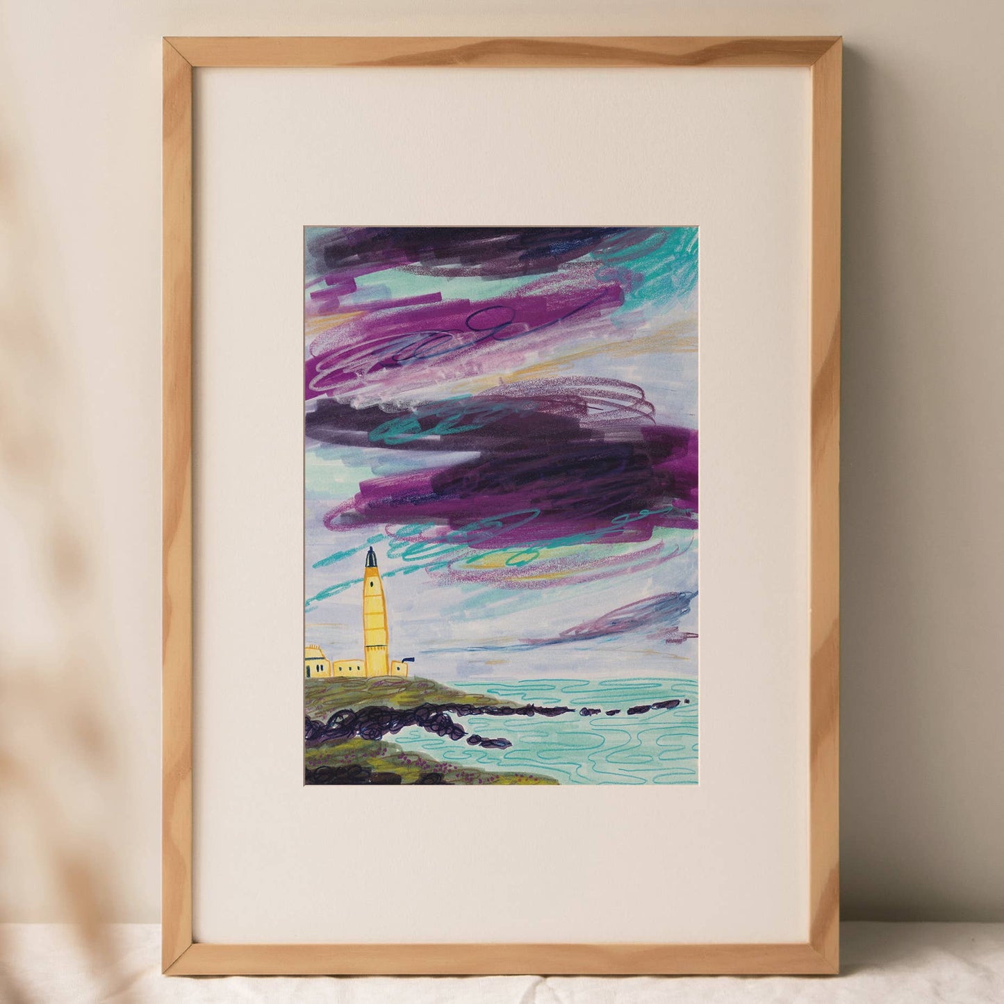 Joy Jen Studio - Corsewall Lighthouse, Dumfries and Galloway - A4 Art Print