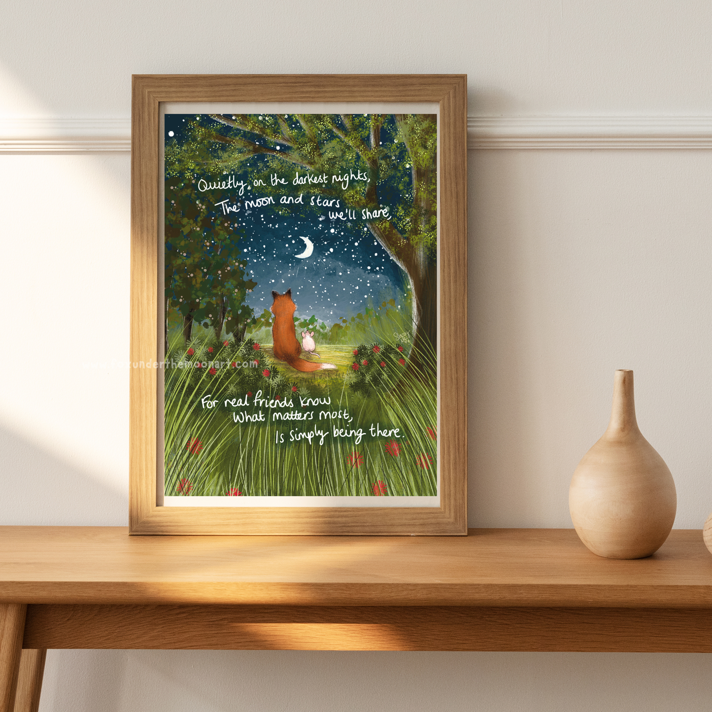 Fox Under The Moon - A4 Art Print ~ Being There