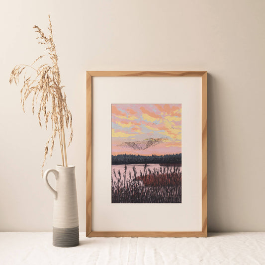 Joy Jen Studio - Starling Murmuration, Yorkshire - A4 Art Print