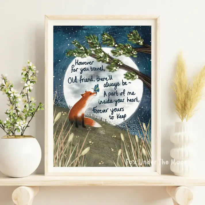 Fox Under The Moon - A4 Art Print - Yours To Keep