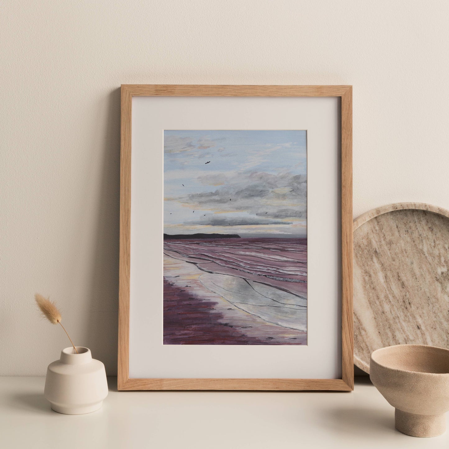 Joy Jen Studio - Whitby Beach, Yorkshire - A4 Art Print
