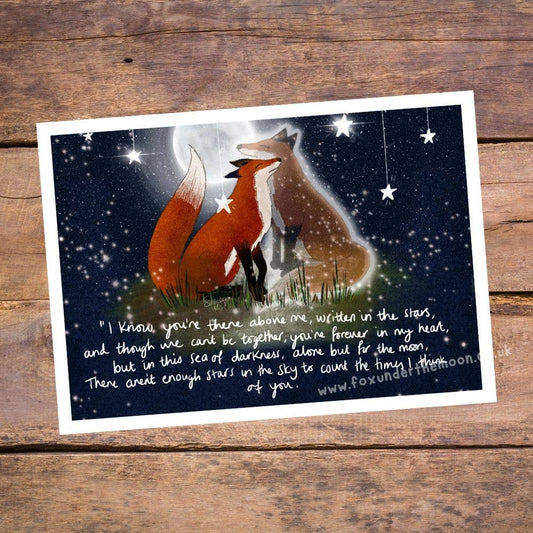 Fox Under The Moon - A4 Art Print ~ In The Stars
