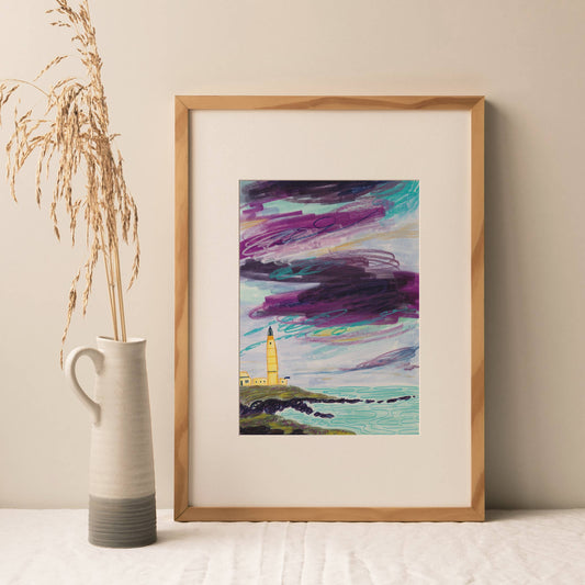 Joy Jen Studio - Corsewall Lighthouse, Dumfries and Galloway - A4 Art Print