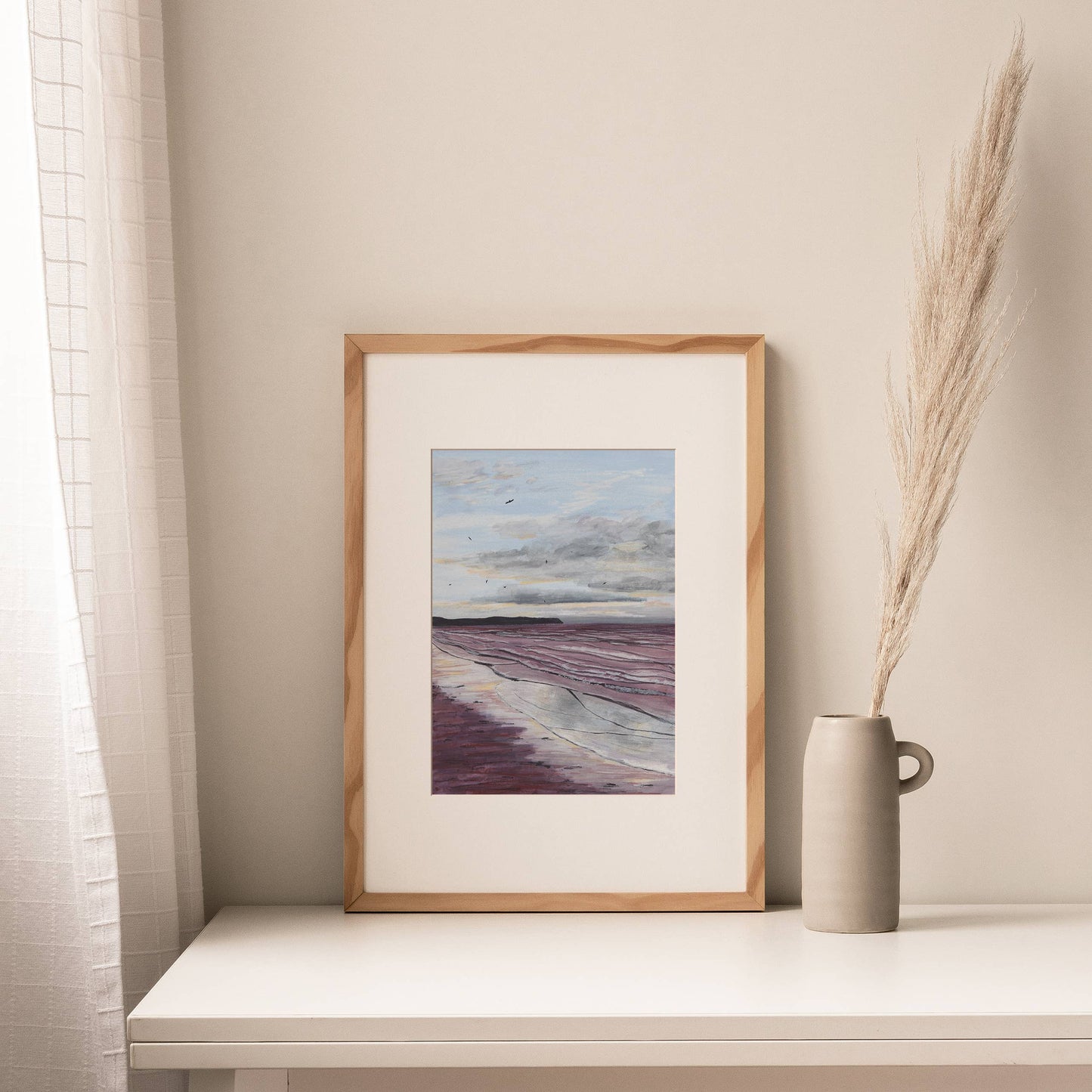 Joy Jen Studio - Whitby Beach, Yorkshire - A4 Art Print