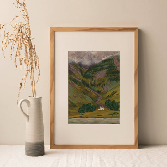 Joy Jen Studio - Glencoe In Late Summer, Scottish Highlands - A4 Art Print