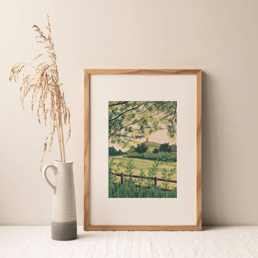 Joy Jen Studio - Glastonbury Tor, Somerset - A4 Art Print