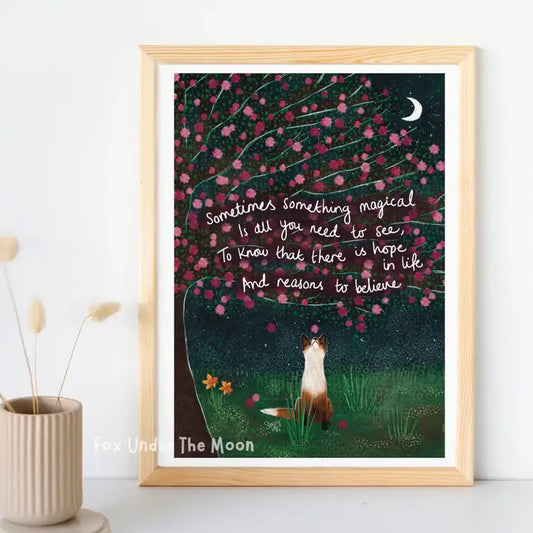 Fox Under The Moon - A4 Art Print - Reasons To Believe