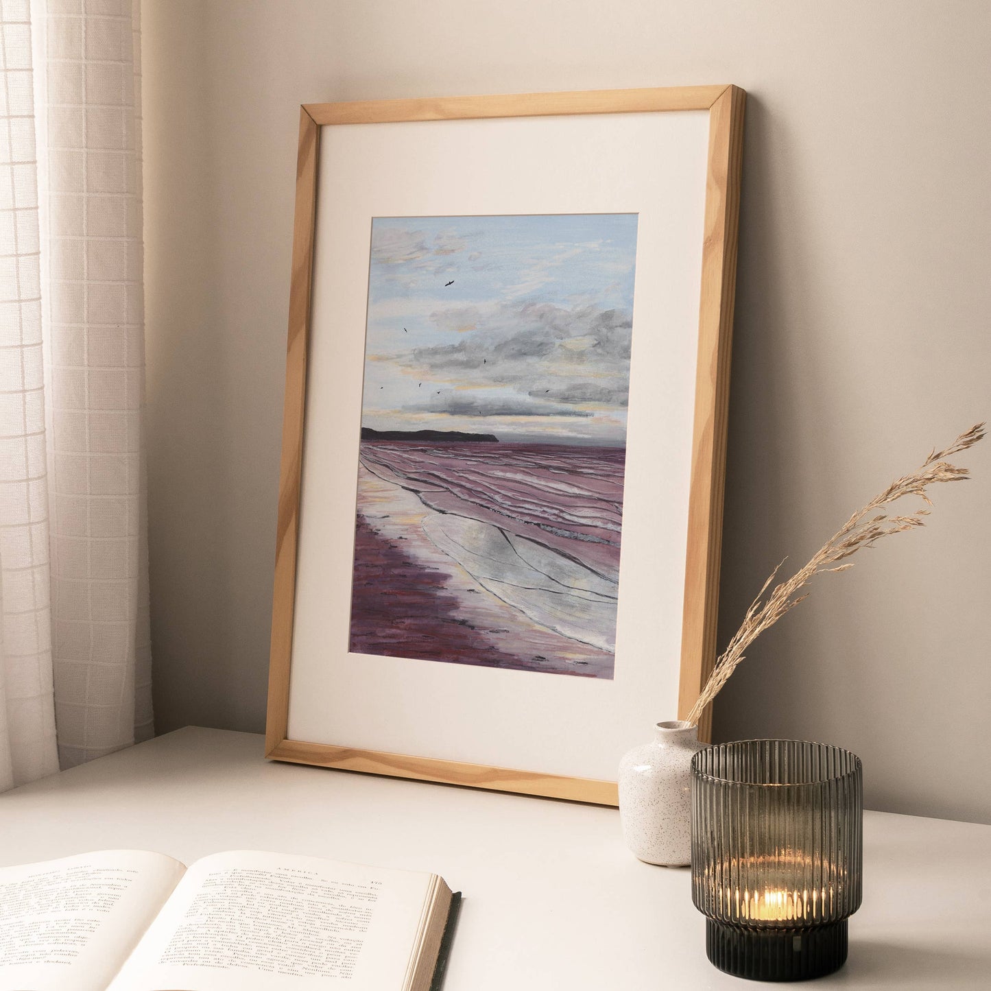 Joy Jen Studio - Whitby Beach, Yorkshire - A4 Art Print