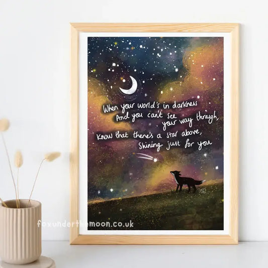 Fox Under The Moon - A4 Art Print - Just For You