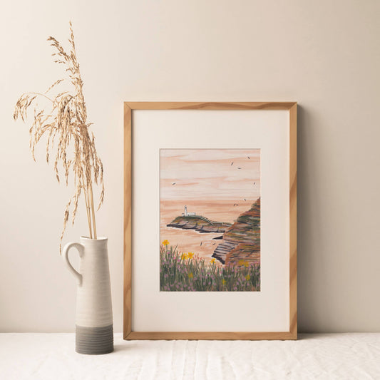 Joy Jen Studio - Ynys Lawd (South Stack) Cliffs, Anglesey - A4 Art Print