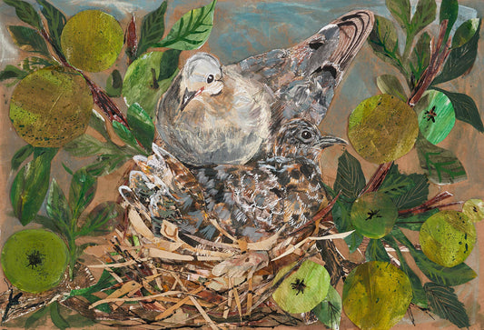 Clare O’Neill Artworks - A3 Apple tree nest art print